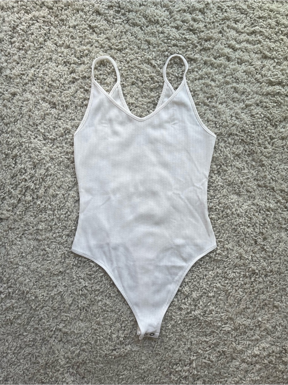 American Eagle White/Cream Ribbed Bodysuit